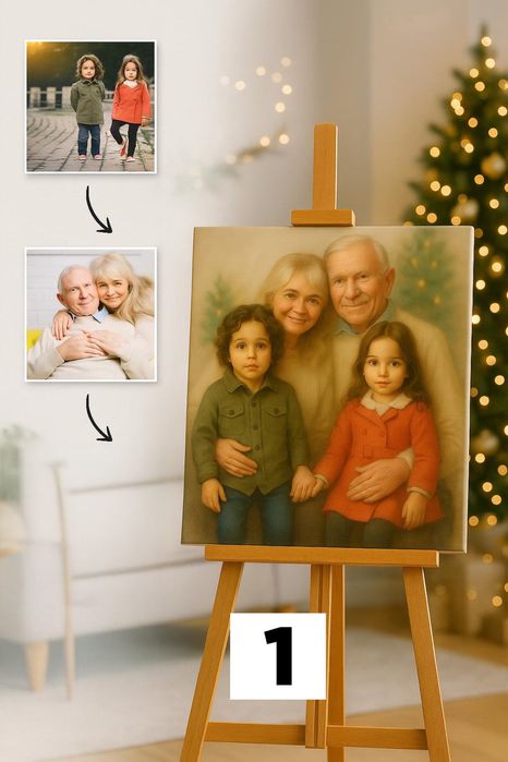 Portret digital personalizat- cadou de Craciun livrat online