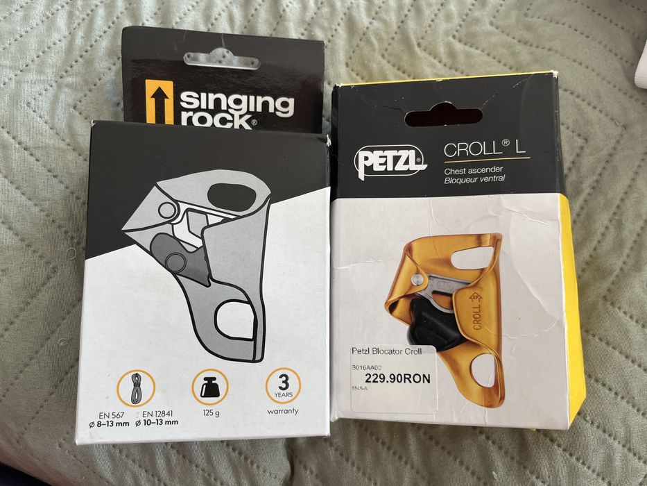 Petzl Croll si Singing Rock Chest Ascender