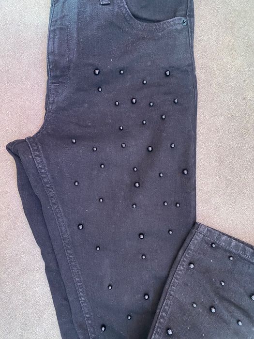 Черни женски дънки с перли