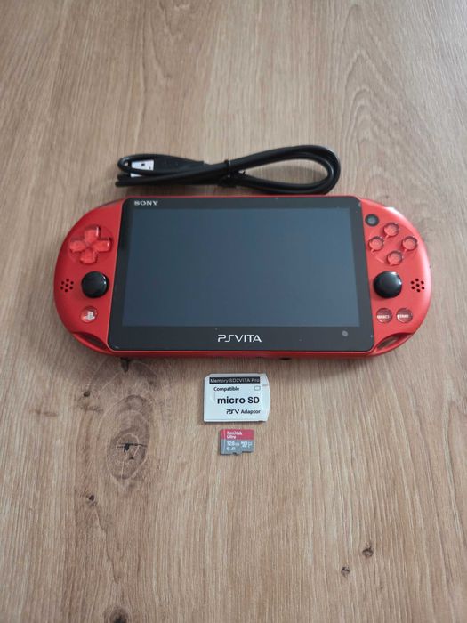 PS Vita Slim Red modat cu Sandisk Ultra 128gb impecabil cu folie