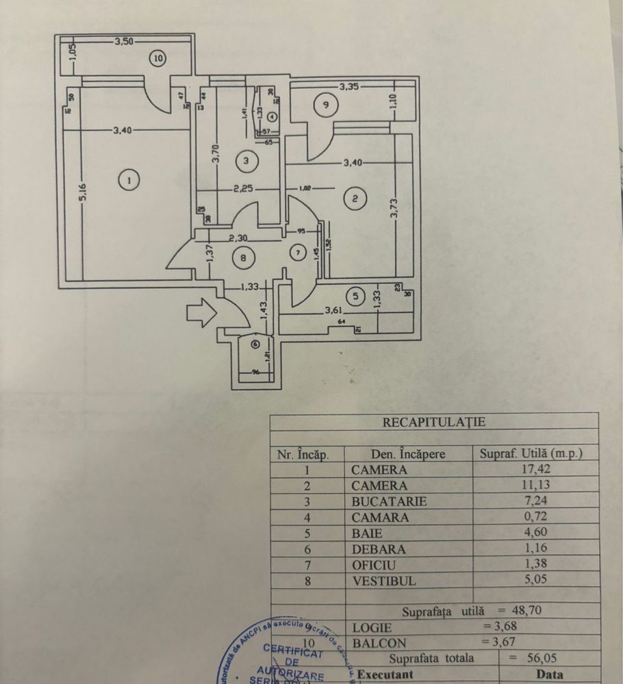 Proprietar 2 cam decomandat modern mobilat, aer cond 3/10 Stradal