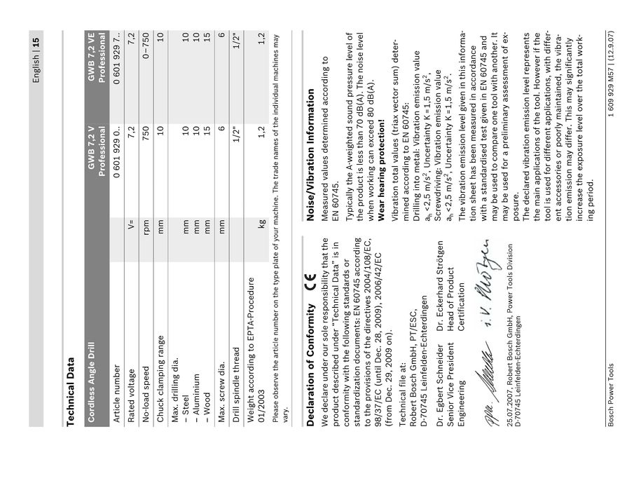 Bormasina unghiulara Bosch GWB 7.2 VE