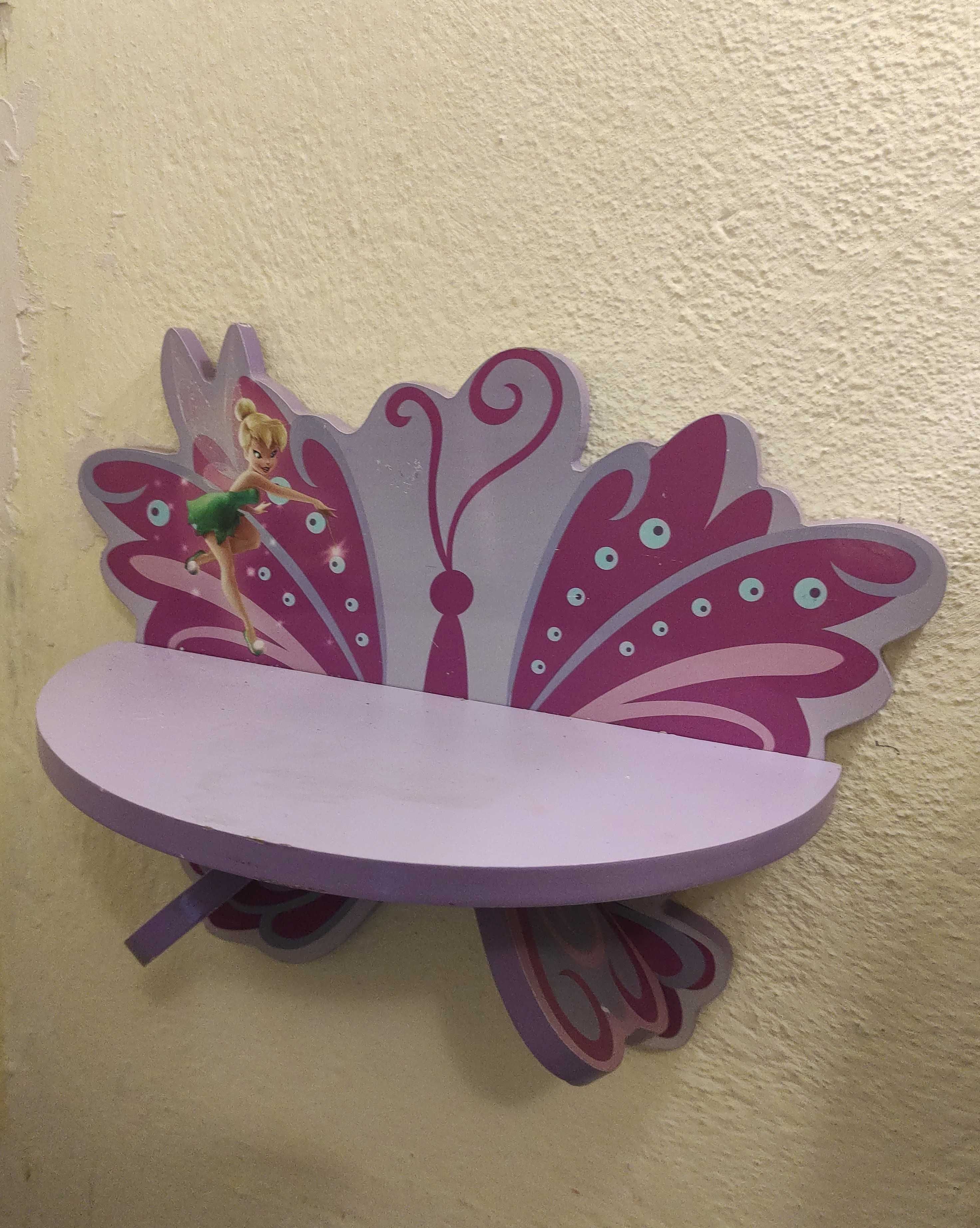 Raft decorativ suspendat din lemn Clopotica Disney pentru fete
