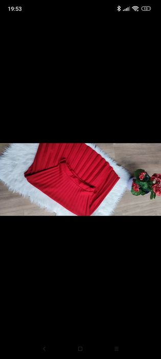 Fustiță midi plisată, Roșu purpuriu, bandă lată pe talie