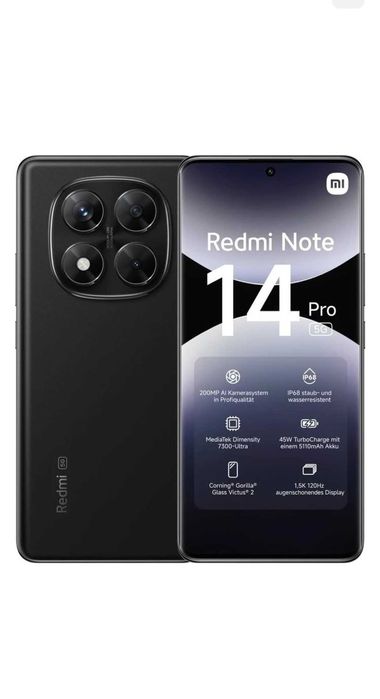 Смартфон Xiaomi Redmi Note 14 Pro 5G 12 ГБ/512 ГБ черный