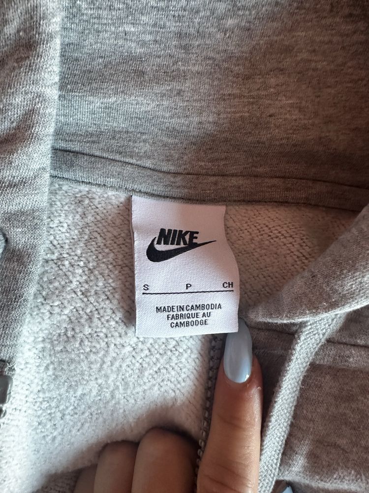Горнище Nike, с цип, сиво, S