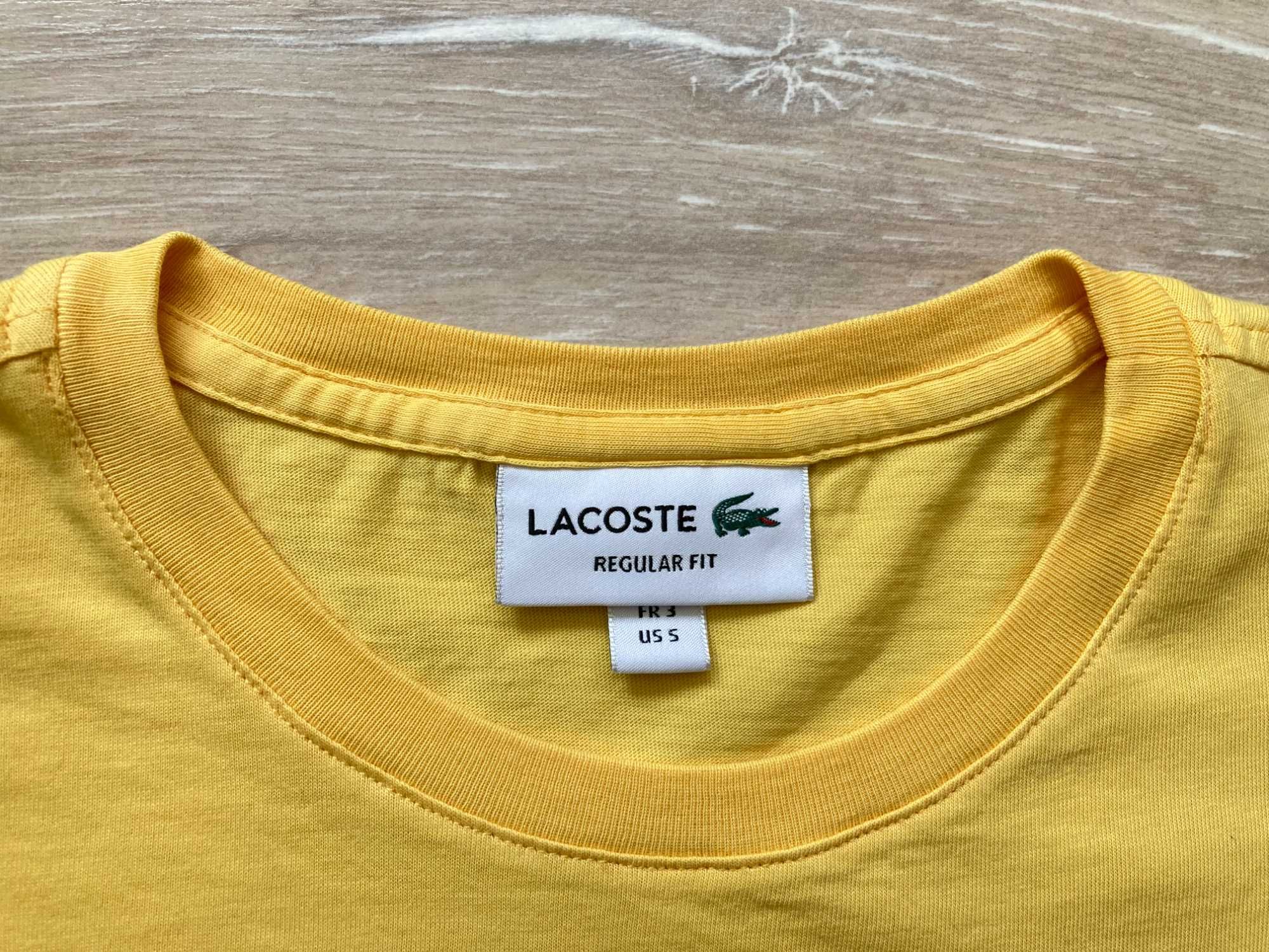 Lacoste Regular Fit мъжка памучна жълта тениска размер S