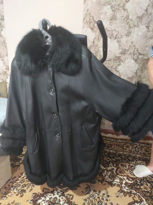 Манто женское кожанное