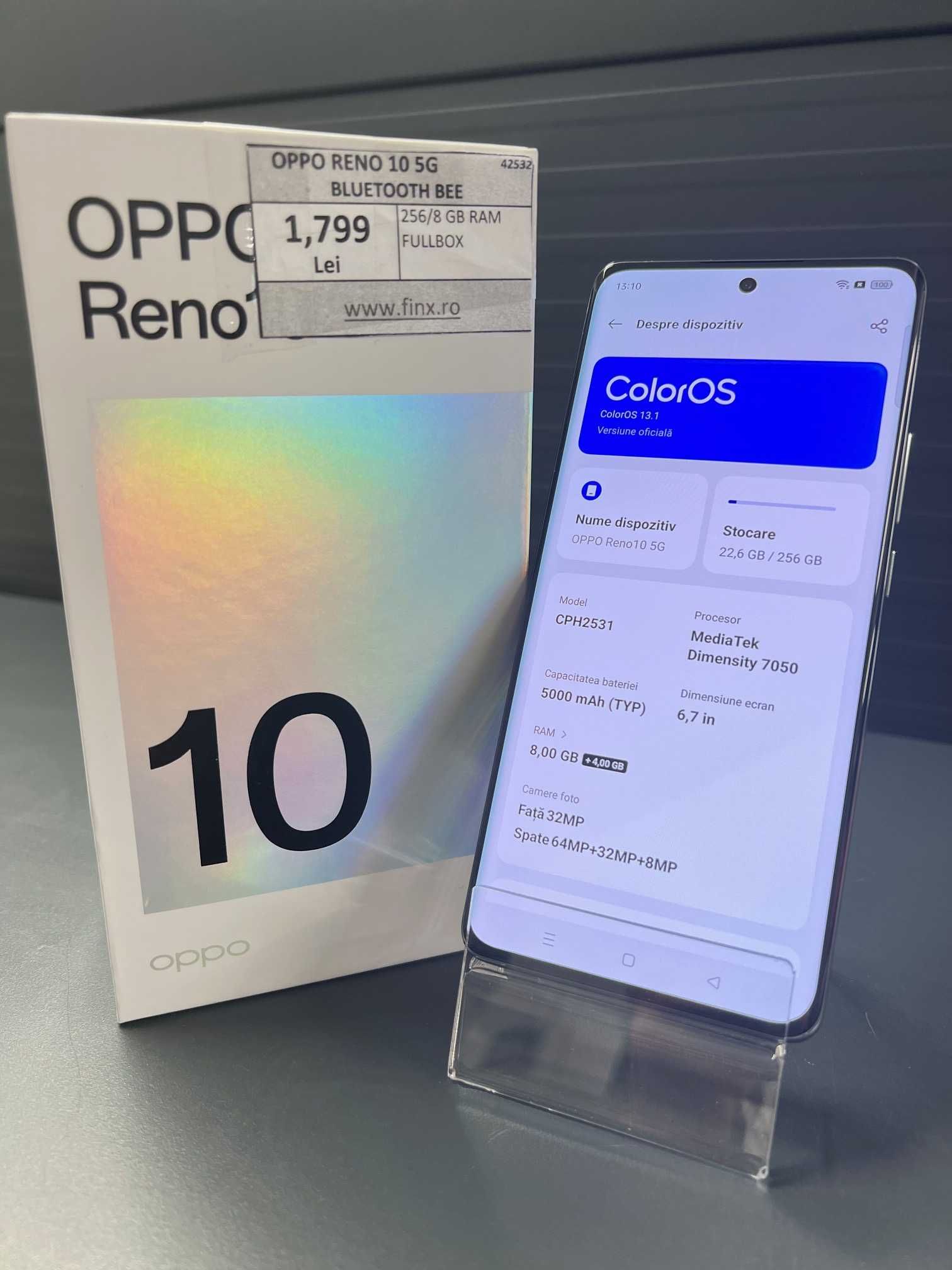 Telefon Oppo Reno 10 5G 256/8 GB RAM / FINX AMANET SRL Cod: 42532