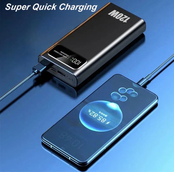 Преносима батерия 120W Fast Charging USB мощно зарядно телефон iphone