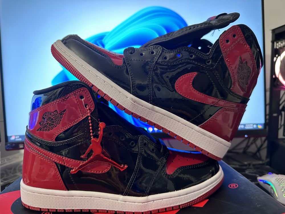 Jordan 1 High Patent Bred 46 cu cutie