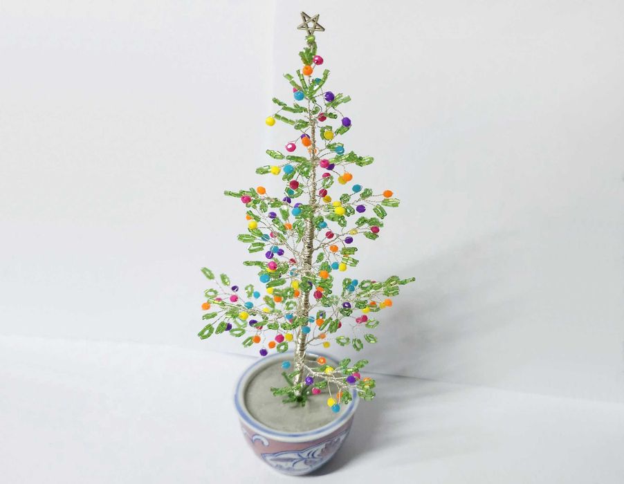 Brazi Craciun inalti handmade margele, deosebiti, cadou colorat unicat