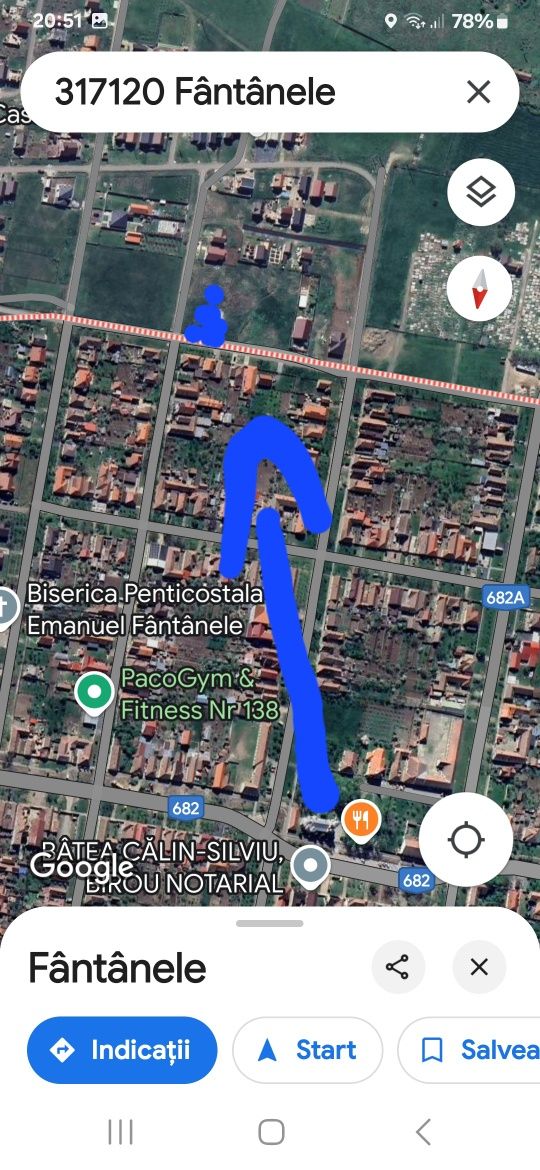 Vând teren intravilan 700m² în Fântânele ARAD