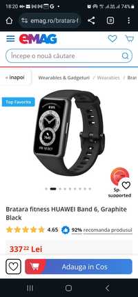 Bratara fitness HUAWEI Band 6, Graphite Black (sigilat)