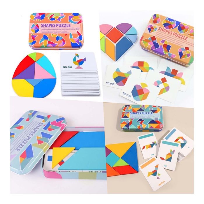 4 броя 3D Пъзели за Деца с Повече от 100 Фигури всеки в Метална Кутия