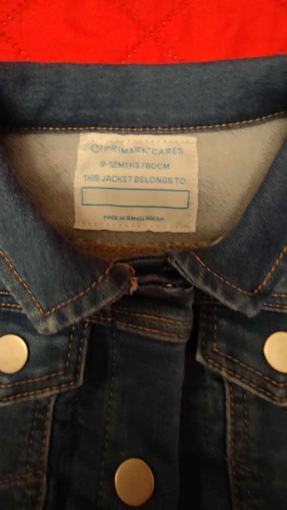 Geacă denim fetiță 80