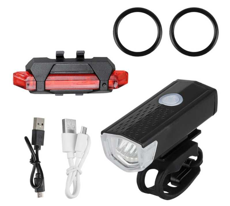 Lumini LED bicicleta-far+stop USB reincarcabile