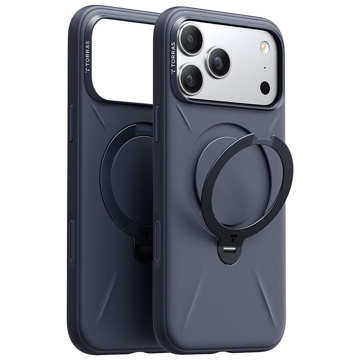 Калъф torras qpro silicone series за iphone 17 pro в тъмносин цвят