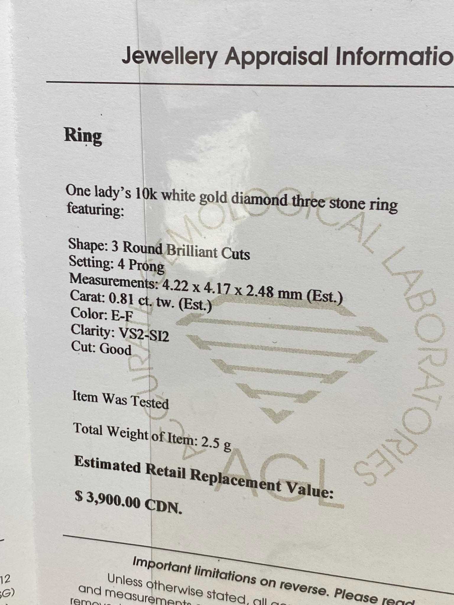 Златен пръстен с диаманти / Сертификат - AGL
