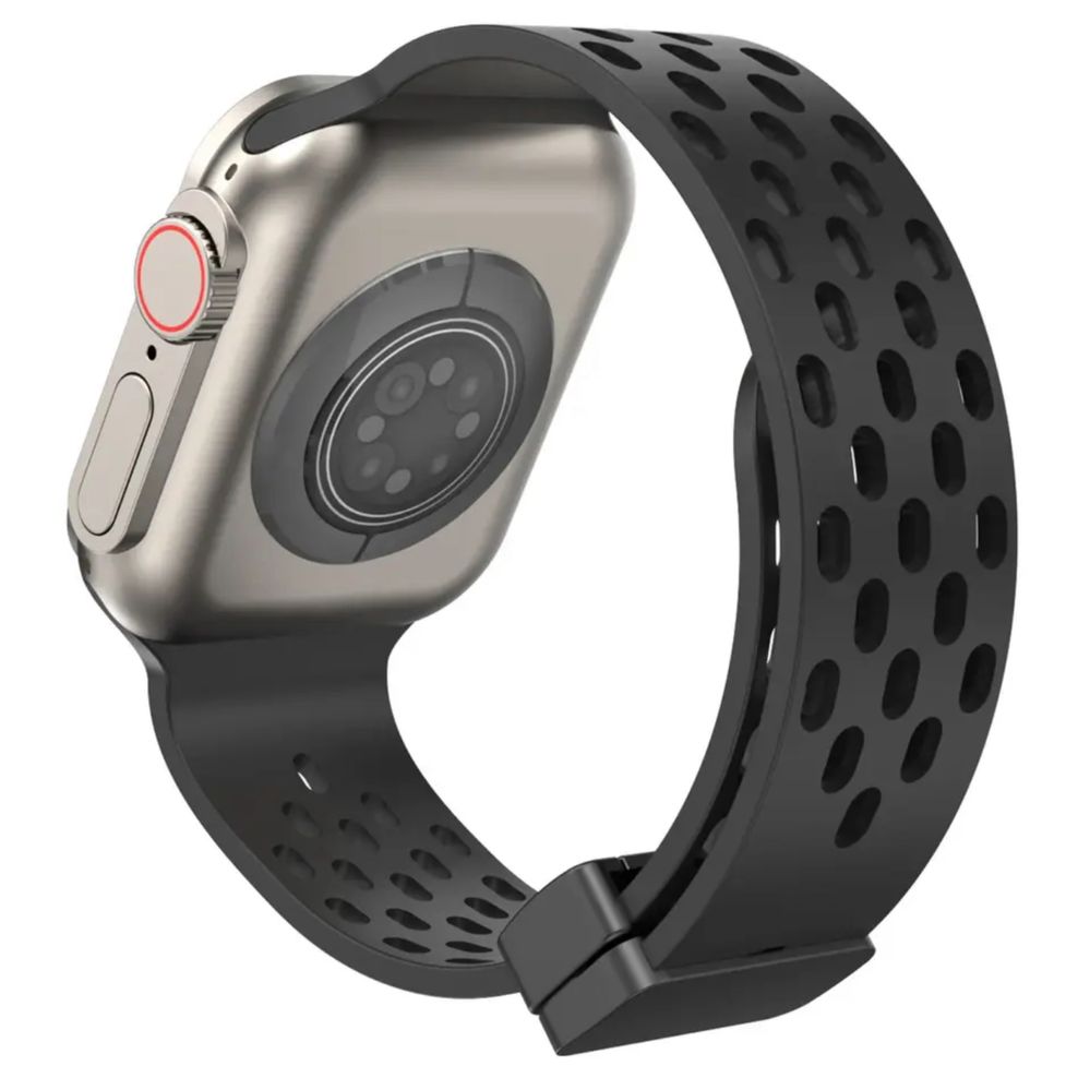 Curea Husa Silicon Perforat Magnetic Compatibila Ceas Apple Watch
