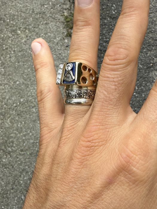 Inel Aur 14k - Masonic - Colegiu - Diamante !