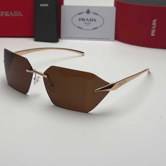 Слънчеви очила Prada Rimless нови, черно и кафяво Без рамка UV400 CE