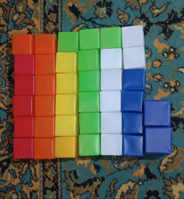 Цветные кубики, развивающие, игровые для детей. Пластиковые. 36шт +2Б