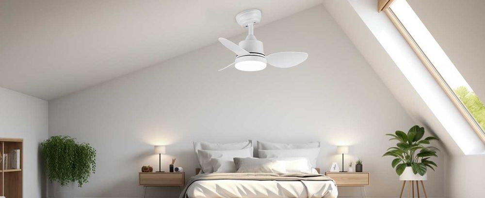 Ventilator de tavan cu iluminare și telecomandă, 61 cm,alb LED 1500 LM