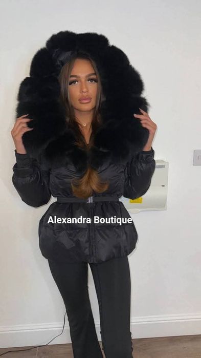 Geaca cu blana naturala de vulpe