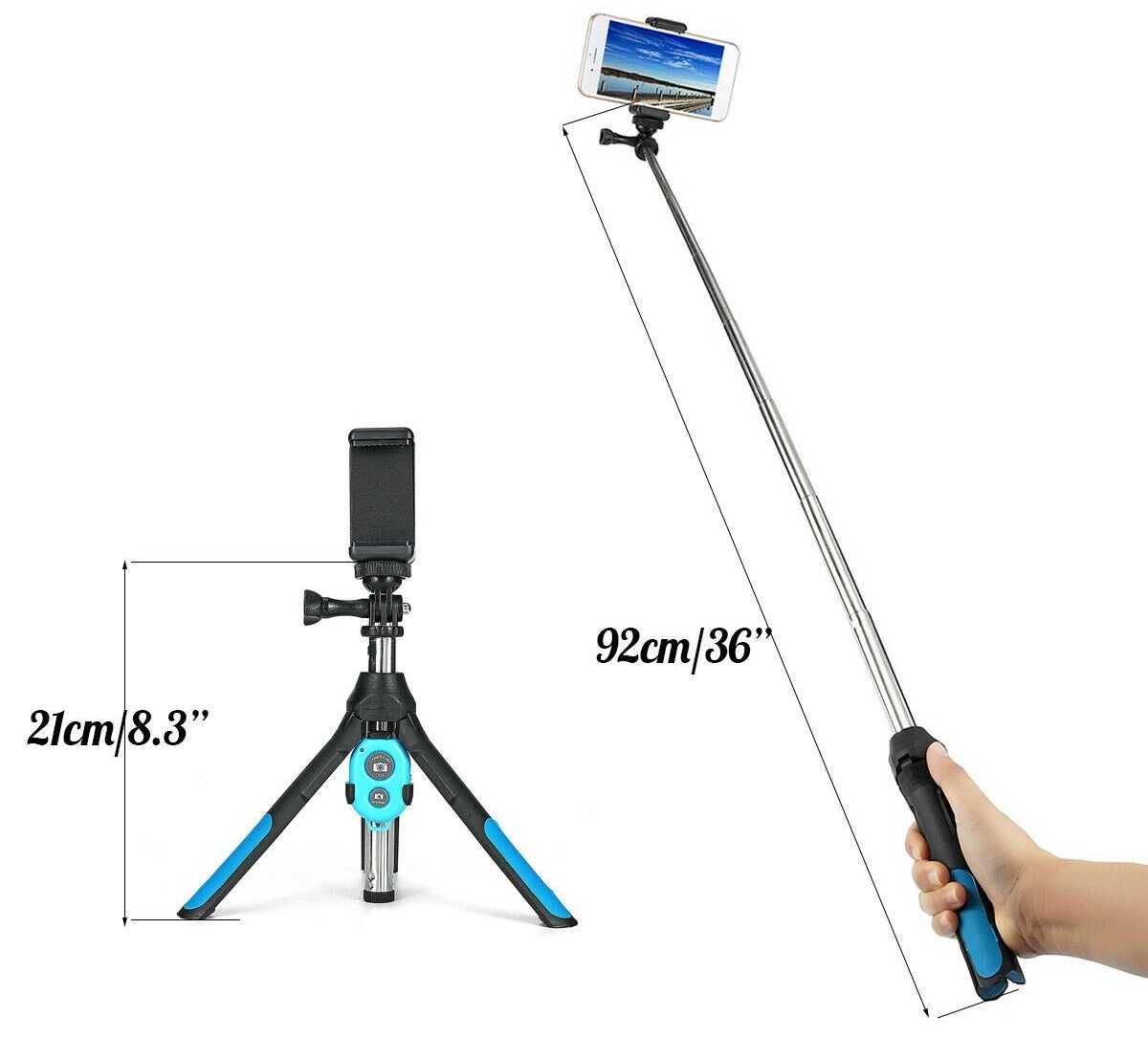 Selfie Stick 3 in 1 telecomanda bluetooth Go Pro iPhone X, Samsung Nou