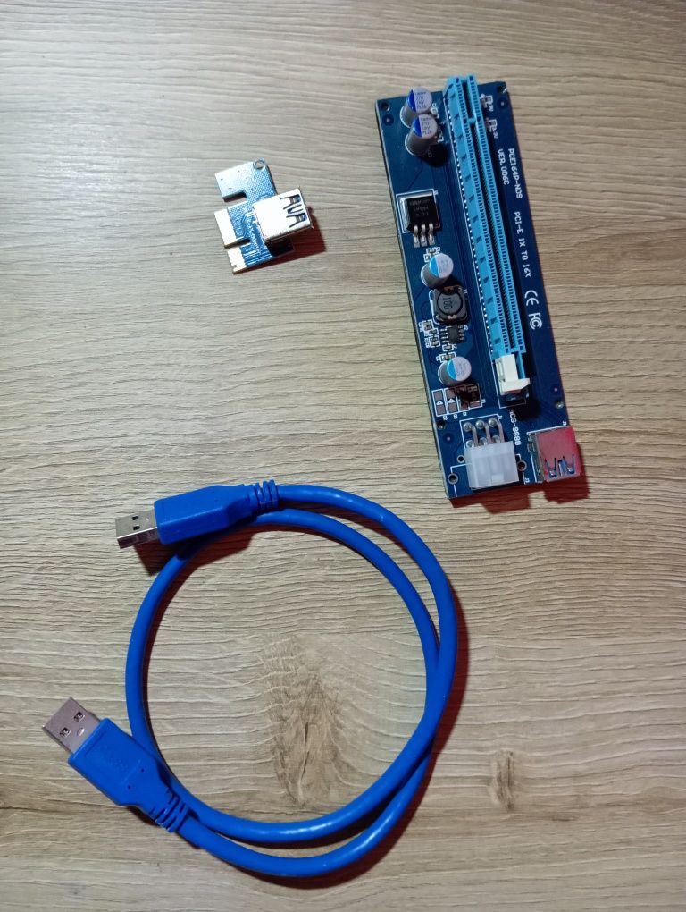 Riser PCIe 16x la 1x pt minat/testat plăci video multe bucăți