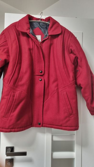 Scurta geaca  stofa lana Faciba rosu xl
