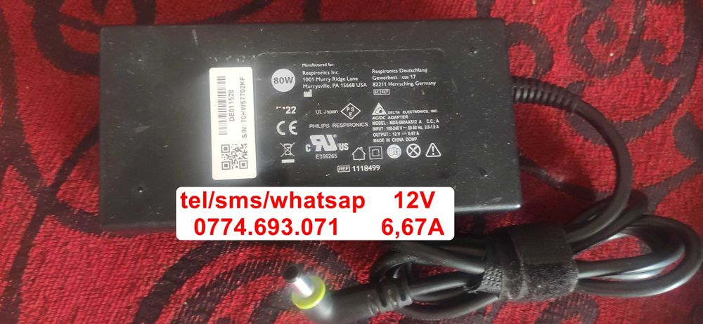 Alimentator/incarcator 12V / 6,67A , model Philips  MDS-080AAS12