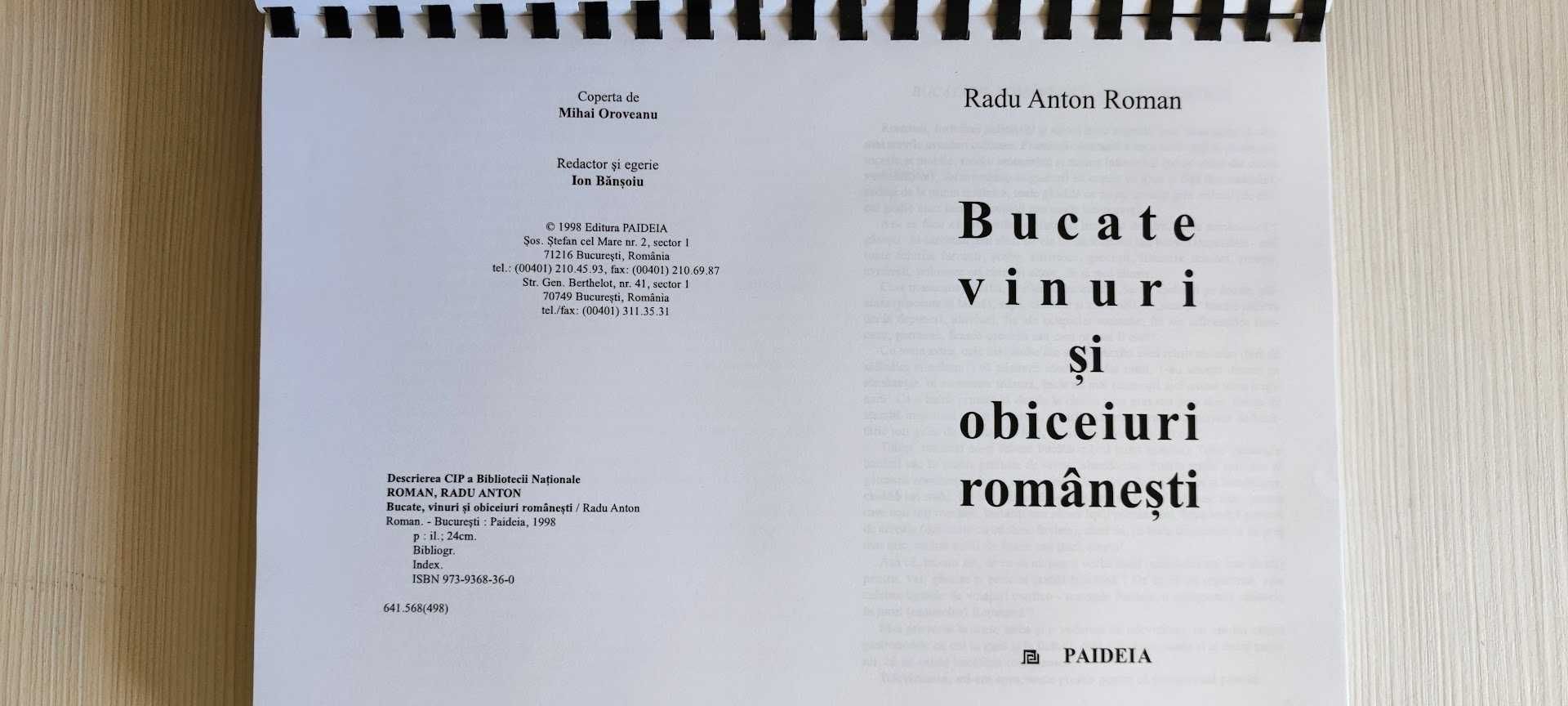 Bucate, vinuri şi obiceiuri româneşti -Radu Anton Roman