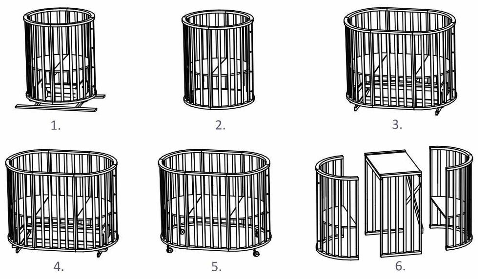 Детская кровать трансформер 8в1