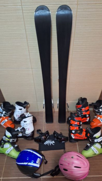 Set schiuri copii 110cm- clapari ski-casca,bete