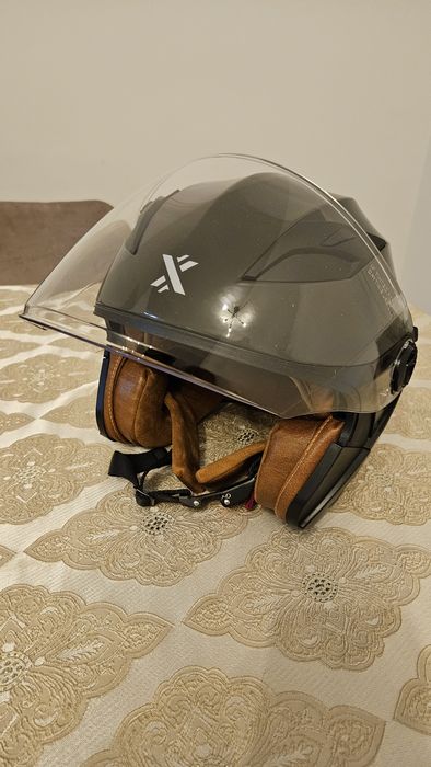 Cască open face SHOX DEFENDER,cu ochelari de soare, marimea M