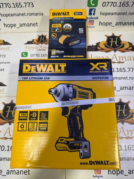 Hope Amanet P6 DEWALT DCF892N + DCBP518G
