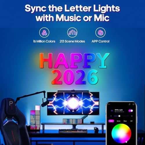 Нови RGB LED светещи букви LOVE с управление през приложение и USB