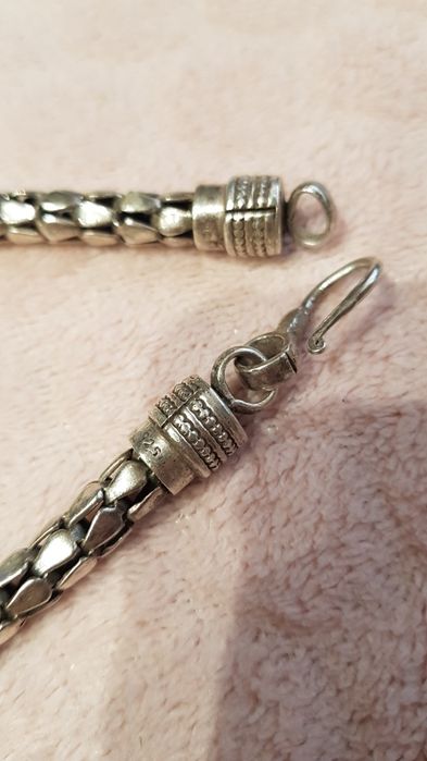 Superb lant argint masiv vintage 925 impletit sarpe,stare foarte buna