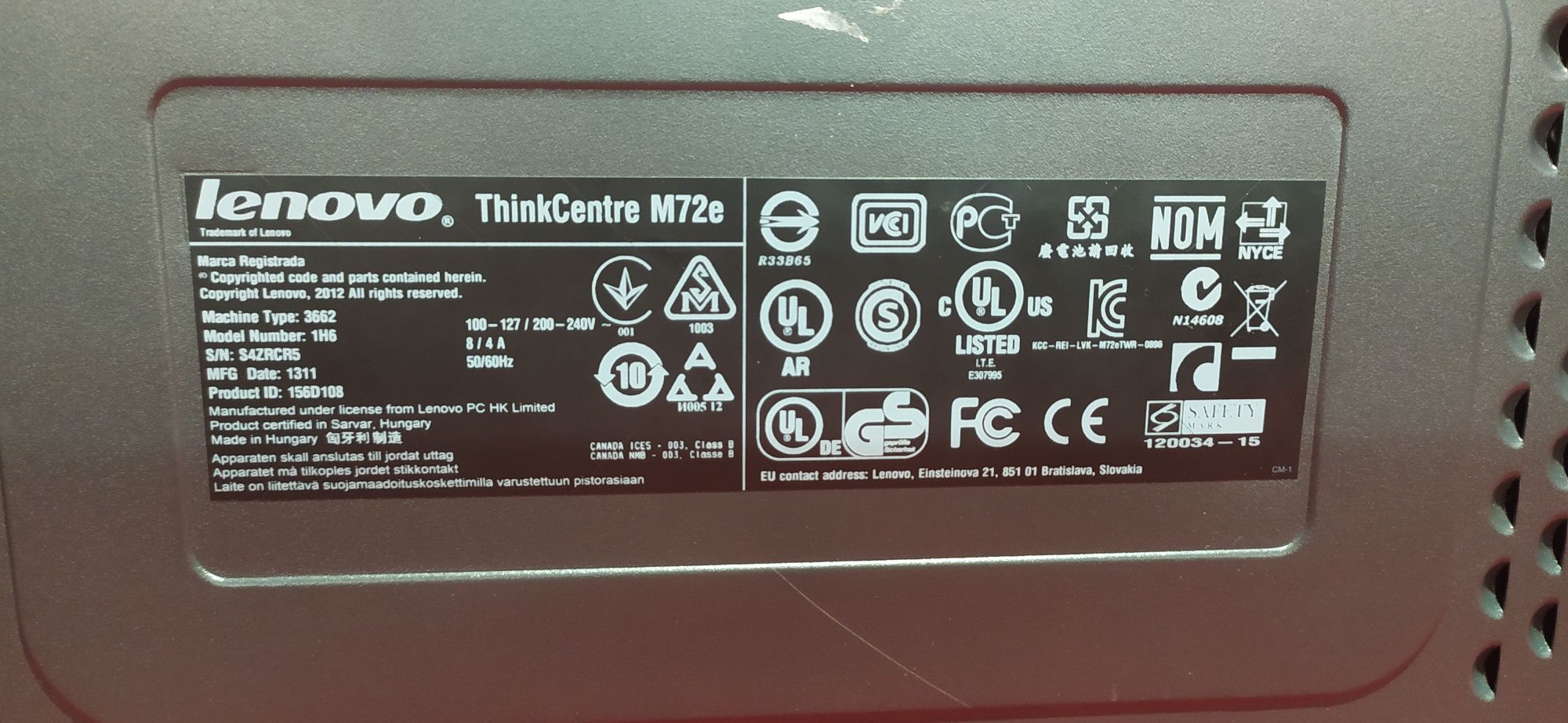 Lenovo thinkcentre m72