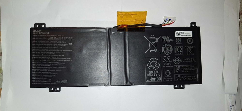 Acumulator baterie originală Acer ChromeBook cu 7.7V, 4810mAh