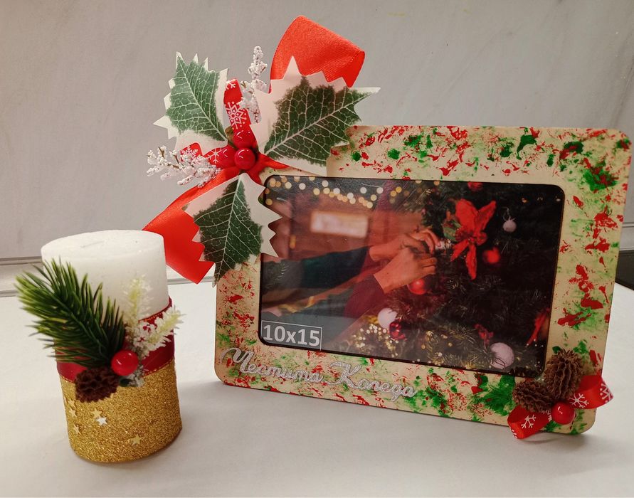 ПРОМО!Коледни топки/играчки със снимка и послание