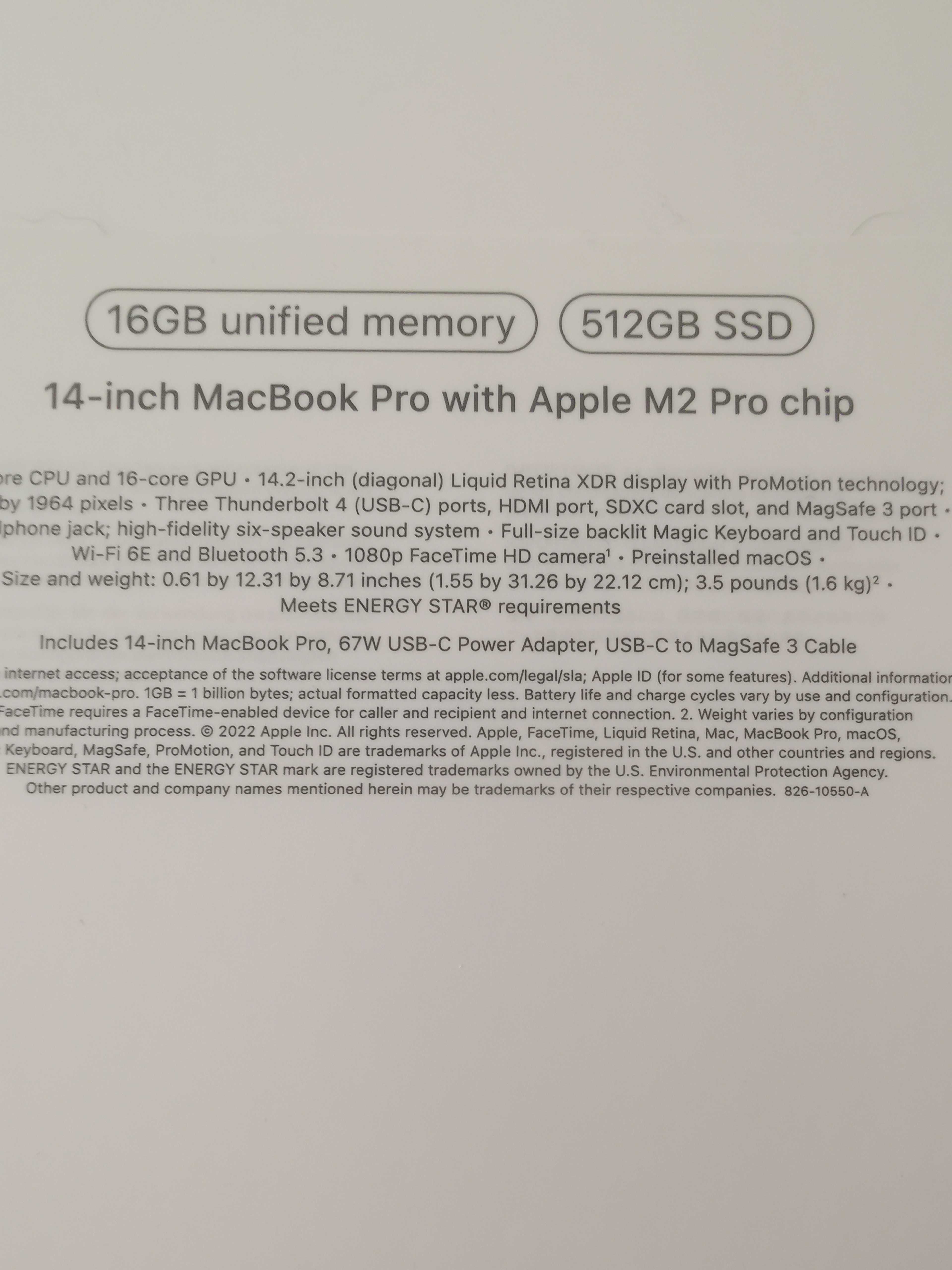 MacBook Pro 14 инча. M2 Pro chip. 512GB SSD