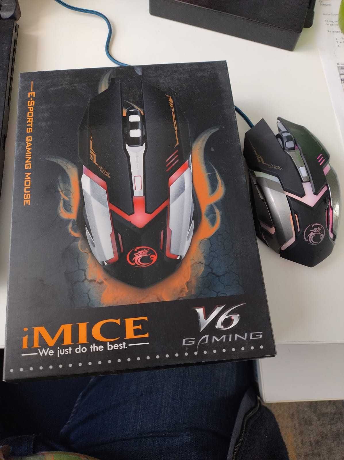 Vand mouse luminos de gaming, 2400 DPI, Ergonomic, 6 Butoane, RGB, USB