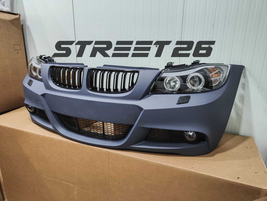 Pachet Bara Fata M BMW E90 E91 NFL (2005-2007) si Faruri Angel Eyes V3