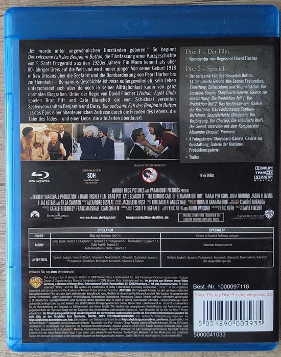 The Curious Case of Benjamin Button – Blu-ray - Conditie Impecabila