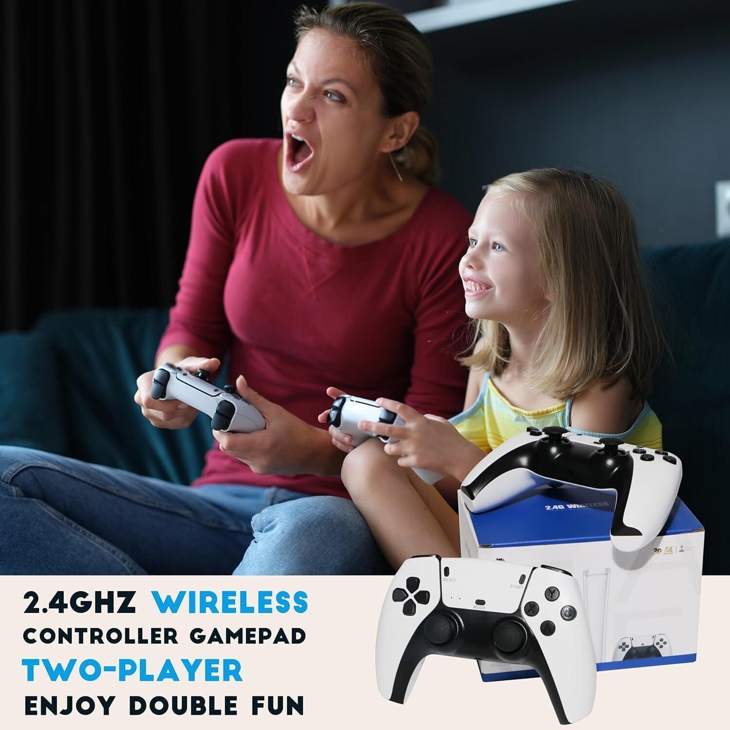 40 000 + игри БЕЗЖИЧНА 3D 4K ретро конзола с джойстици тип PS5 игра