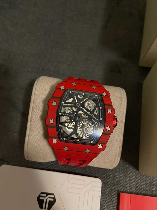 Ceas Automatic TSAR BOMBA - Skeleton Roșu - Full Box