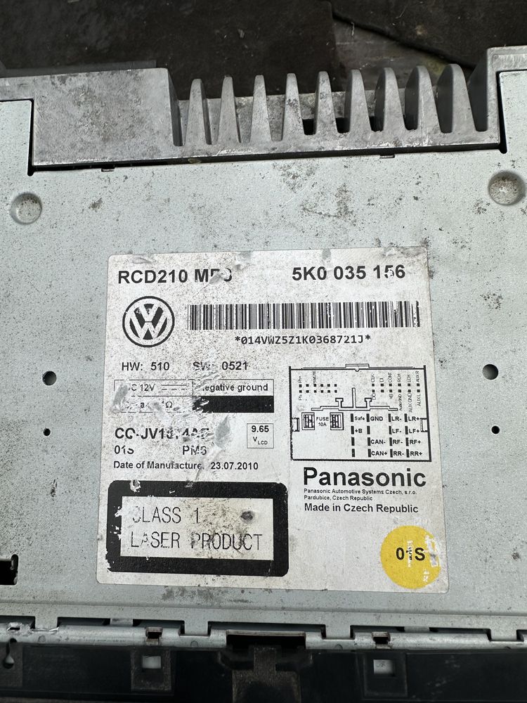 Оригинално CD радио плеър VW Golf 6 Passat T2 touran tiguan 2008-14